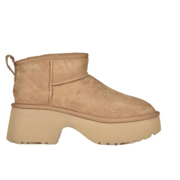 UGG Women's Natural Classic Ultra Mini New Heights Ankle Boots - Picture 1 of 1